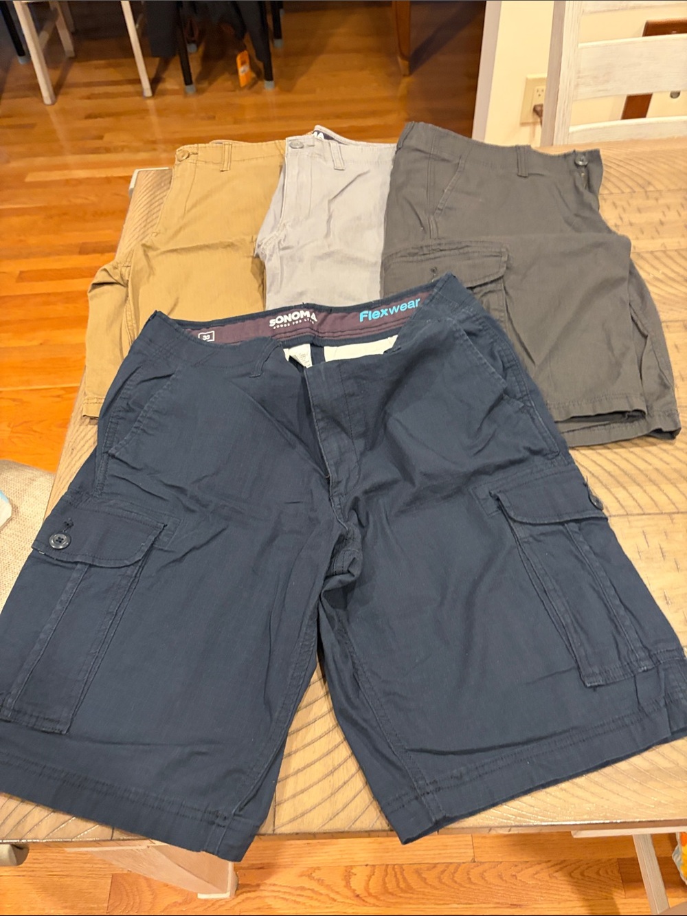 Sonoma Men's Cargo Shorts - Navy, Khaki, Light Gray, Dark Gray Size 33